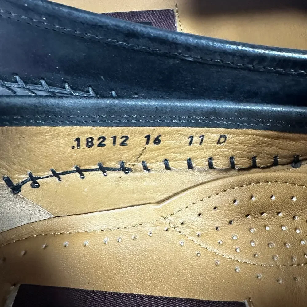 Vintage Florsheim Leather Basketweave Loafers NEW 11D